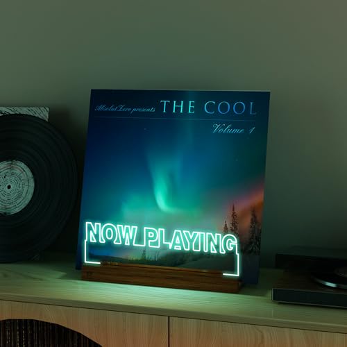 YuanDian Schallplattenständer, Light up Now Playing Vinyl Record Stand mit 16 wechselnden Farbe Lichter, hölzerne Acryl-Halter für Vinyl-Album-Display und Lagerung
