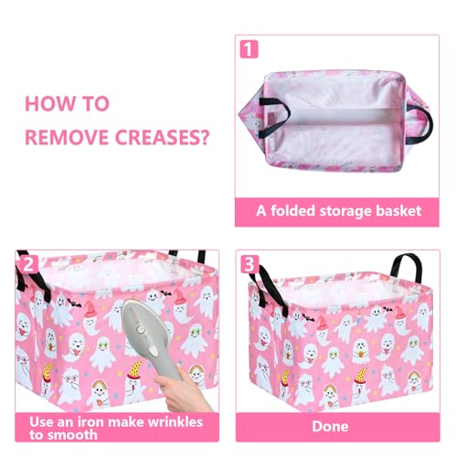 Image of Rectangle Gift Shelf Nursery Storage Basket Laundry Hamper Storage Box and Bins for Home Clothes with Handles