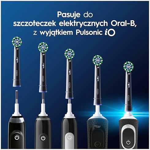 Oral-B Cross Action Końcówki do Szczoteczek Elektrycznych, 12 Sztuk, Czarne, Wielkość Odpowiednia do Skrzynek Pocztowych