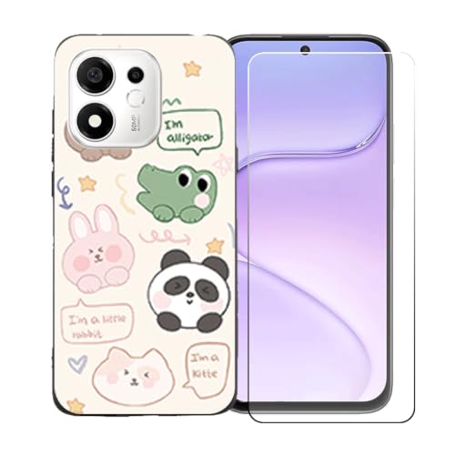 BMPNLSZ �K�p Honor X6e ?�g�уP�[�X + HD �ی�t�B���� - LLM47 | HD�����K���X�ɓK�����ėpTPU�ی�J�o�[�A�V���J�Q���V�F���o���p�[�ی�o�b�N�V�F��-�K�p Honor X6e�ɓK����9�d�x�X�N���b�`�h�~�X�N���[���ی�J�o