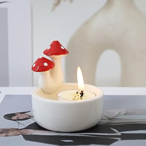 Candelabro para té de champiñones lindo para decorar el hogar 3
