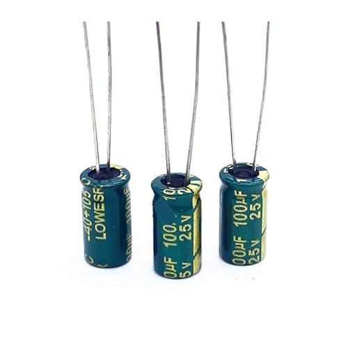 ICXLPMC 50pcs/lot T01 25V 100UF Low ESR/Impedance High Frequency Aluminum Electrolytic Capacitor Size 6 * 12 100UF25V 20%