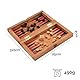 Backgammon + Dame Gr. M - aus Holz mit klappbarem Spielbrett 31 x 25 cm und rot/schwarzen Backgammon-Feldern