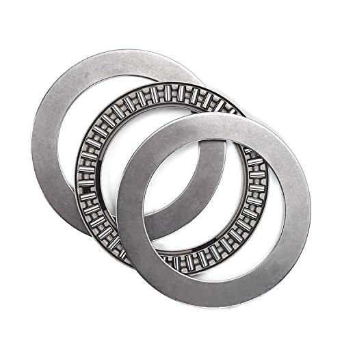 AXK5070 2AS Needle Roller Thrust Bearings with 2 Washers, 50mm Inner Diameter, 70mm OD, 5mm of Thickness, GCr15 Hardness 1Pcs,Aicosineg