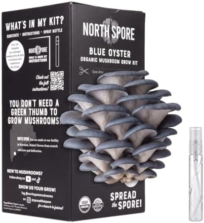 Blue Oyster Mushroom Grow Kit, Organic, Spray & Grow, 4 lbs