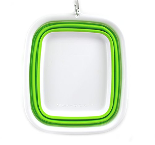 Sammart 7.7L (2 Gallon) Collapsible Tub - Foldable Dish Tub - Portable Washing Basin - Space Saving Plastic Washtub (Green, S) #TOP6