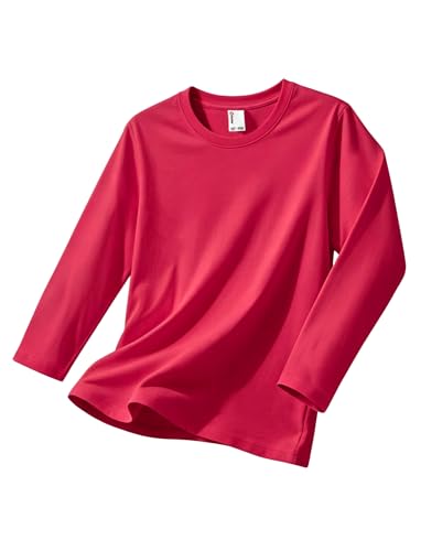Image of PATPAT Boys Long Sleeve Shirts Cotton Solid Crew Neck Basic Shirts 5-16 Years