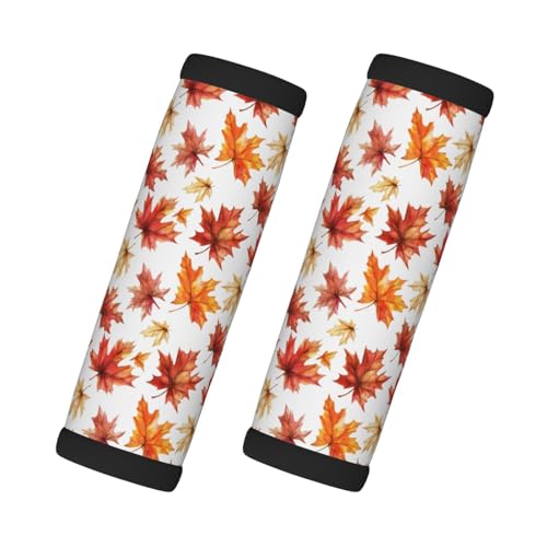 Envolturas de asa de equipaje con estampado de hojas de arce vintage para maleta, fundas suaves para asa de equipaje de viaje, identificadores para maletas