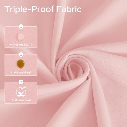 HOMEIDEAS Non-See-Through Pink Privacy Semi Sheer Curtains 96 Inches Long 2 Panels Set Light Filtering Curtains for Living Room Bedroom Drapes,W52xL96 by HOMEIDEAS - Used condition - Image 2