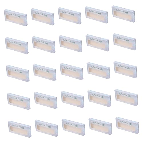 Beavorty 25pezzi Scatole Portaciglia Finte di Natale Contenitori in Carta Organizer Vuoto per Ciglia Custodia Scatola di Sicurezza per Trasporto e Conservazione