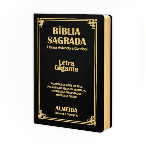 Biblia Sagrada Letra Gigante Luxo Popular - Preta - Com Harpa...