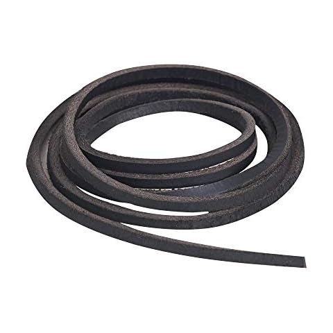 SIE EQUESTRIAN Strong 4 mm genuine flat leather cord Jewelry Bracelet Making Craft 62'' (Black) Cover