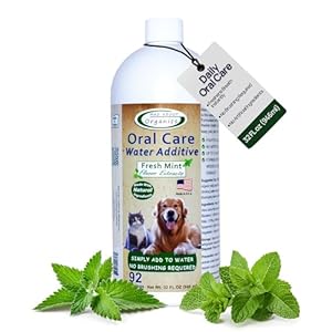 Oral Care Water Additive for Cats & Dogs – Gentle Dental Support – Reduces Breath Odors, Promotes Gum Health – No Brushing – Convenient for Daily Use, Fresh Mint Flavor, 32 FL oz