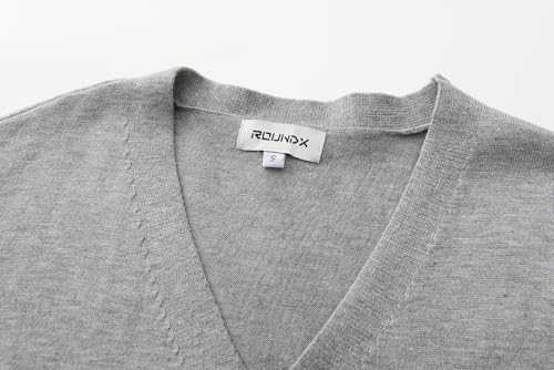 Men's Knit Cardigan Sweater Wool Blend Knit V Neck Buttons Cardigan with Pockets3