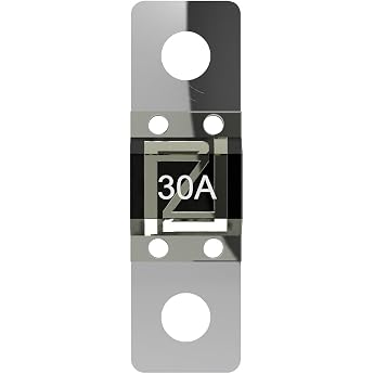 Offgridtec 30A MIDI Fuse Set for 58V DC Systems High Current Strip Fuses with Zinc Connectors Low Contact Resistance Spark Protection Screw Mounting RoHS & UL Certified Pack of 5