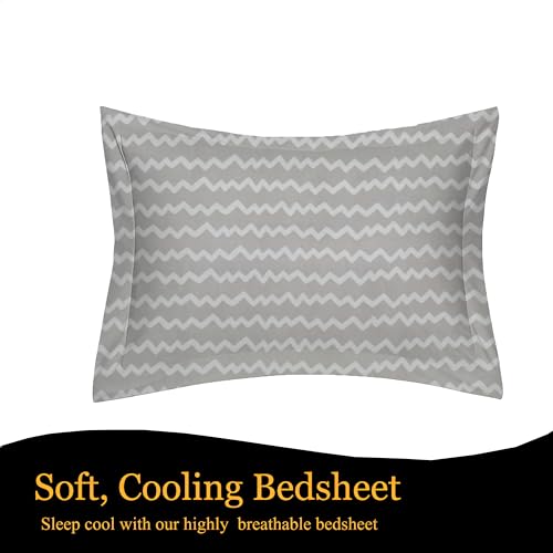 Image of IVAZA Ezyption Cotton Soft and Warm Mix N Match Bedsheet Set for Single Size Bed Soft Durable bedsheet with1 Pillow Cover Yellow White