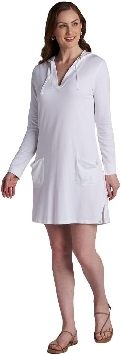 Hooded coverup dress with pockets UPF 50 sun protection
