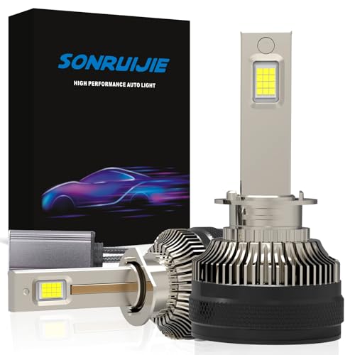 SONRUIJIE H1 Bombilla LED para Faros Delanteros, 300 % superbrillante, 36 000 LM, 180 W, 6000 K, Blanco, Kit de conversión de Bombillas LED para Faros Delanteros de Coche (Paquete de 2)