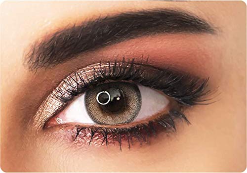 ADORE - Lentilles de Contact de Couleur Jaunes JOUR - Lentilles de Couleur Sans Correction - Lentilles Couleur Yeux Clairs et Lentille de Couleur Yeux Foncés (GRIS/ 5 PAIRE)