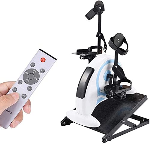 ポータブルペダルエクササイズ電動ペダルミニリハビリテーションマシンリカンベントエクササイズバイク調節可能な抵抗、電動リハビリ回復エクササイズマシン、腕と脚、E,E