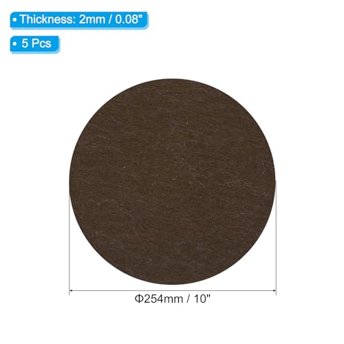 PATIKIL 10 Inch Diameter Lamp Base Felt, 5Pack 2mm Thickness Round Soft Adhesive Non-Slip Anti-Scratch Backed Felt for Lamp Furniture DIY Craft, Coffee by PATIKIL - Used condition - Image 2