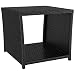 Produktbild vidaXL Beistelltisch, Couchtisch mit Glasplatte, Wasserfest Sofatisch Tisch für Terrasse Garten, Kaffeetisch Teetisch, Schwarz Poly Rattan Akazienholz