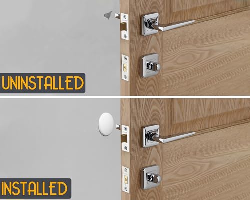 Image of ProStoppr Door Stoppers - Medium 2 inch (6 Pack) - Strong Adhesive Backing | Quiet & Shock Absorbing Silicone Door Stoppers for Walls - Door Knob Wall Protector - Door Stop Bumper - Prevent Wall Damage