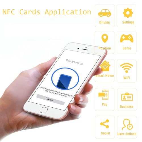 5-Pack NFC Blank Metal-PVC Hybrid Business Cards with 215 Chip & 504-Byte Memory, Laser Customizable on Metal Side (Brushed Gold)
