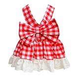 Queen Romance Dog Dress for Small Dogs | Plaid Bow Princess Costume for Birthday, Christmas, Halloween & Holiday Parties