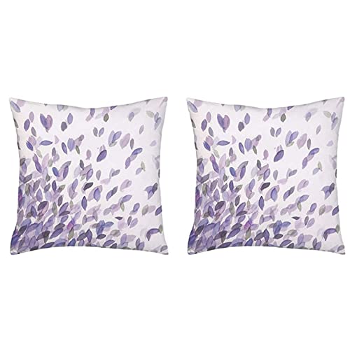 QRAICH Juego de 2 Fundas de Almohada - Funda de Cojín. Microfibra 100% poliéster. (50 x 50 cm, Modelo Pétalos. Malva) Cover