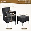 Yaheetech 3 Pieces Patio Porch Furniture Set, Outdoor PE Rattan Wicker Conversation Set with Soft Cushions, Glass Coffee Table & 2 Chairs for Garden/Deck/Courtyard/Poolside, Black/Gray #3