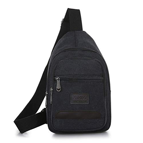 Mochila masculina transversal de lona, bolsa tiracolo, com bolsos de zíper, antifurto, grande capaci