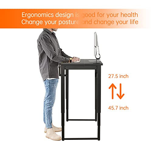 Torrainake Height Adjustable Standing Desk- Modern Computer Desk, Sit Stand Desk Frame & Top, Manual Stand Up Table For Home Office Desk Workstation Wide Metal Sturdy Frame Thicker Steel Legs #TOP7