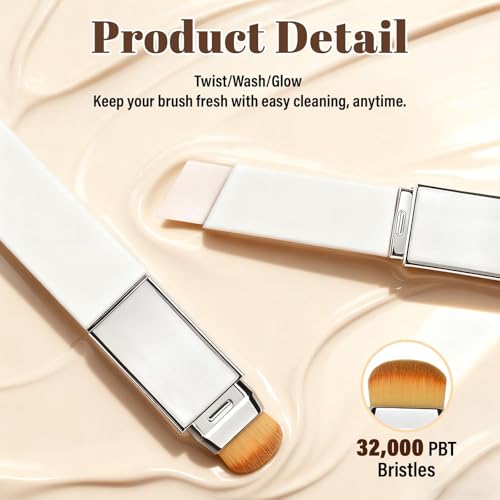 Color Changing Foundation Stick mit Bürste, 2in1 Korean Foundation Make up, Mehrzweck Cover Cream Farbwechselndes Foundation-Stick, Waterproof Long-Lasting für Alle Hauttypen (Natur)