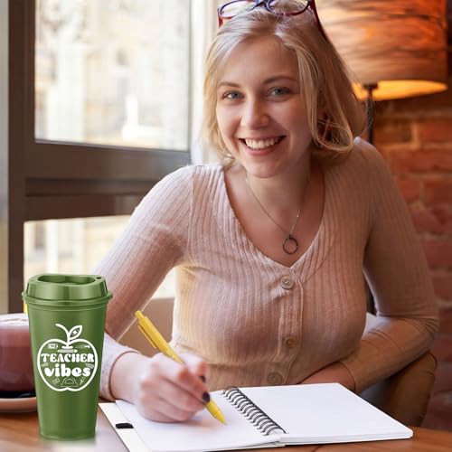 LemonRoad 36 Pcs Teacher Appreciation Gifts Bulk Thank You Teachers Set 16 oz Plastic Coffee Cup with Lid Straw Notebook and Pen 2026 Graduation Gift for Mentor Counselor (Grateful Teacher,Cute) by LemonRoad - Used condition - Image 5