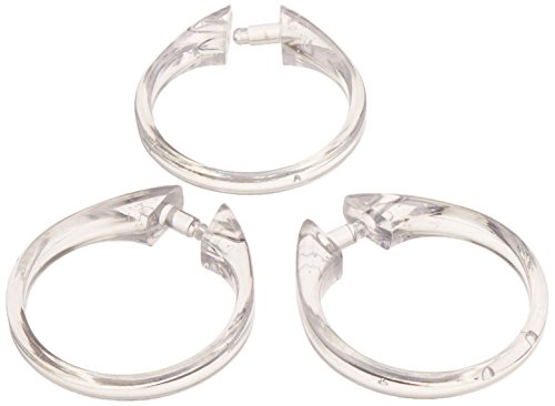 Carnation Home Fashions "Snap Plastic Shower Curtain Hooks, Super Clear