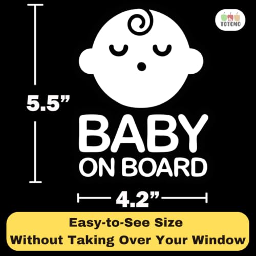 Image of TOTOMO Baby on Board Sticker for Car - Window Decal, Bumper Sign for New Parents, Durable Waterproof Safety Warning Sign for SUV Truck Minivan - Sleeping Boy, 1 Pack