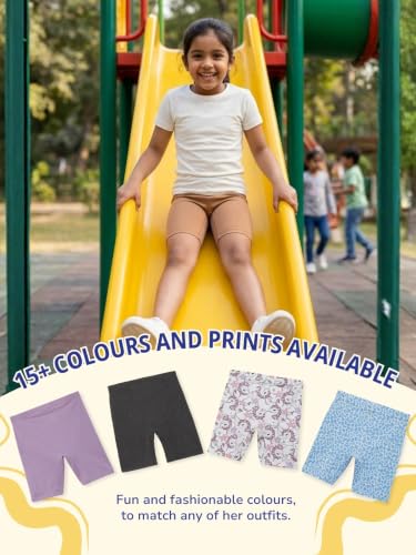 Image of mackly Girls Inner Shorts (Pack of 2) | 2-in-1 Seamless Panty Shorts with Gusset | Soft Breathable Base Layer for Dresses, Skirts