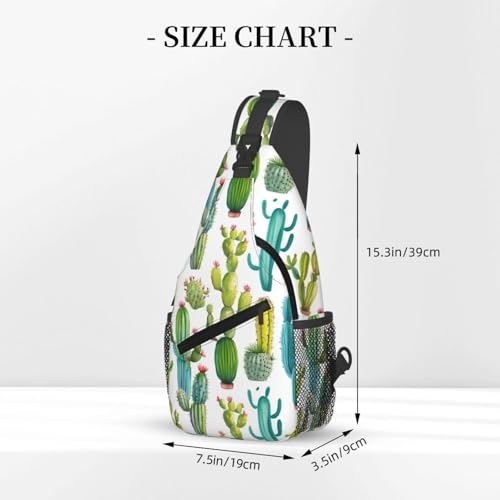 Mochila tipo sling con estampado de cactus negra miniatura 3