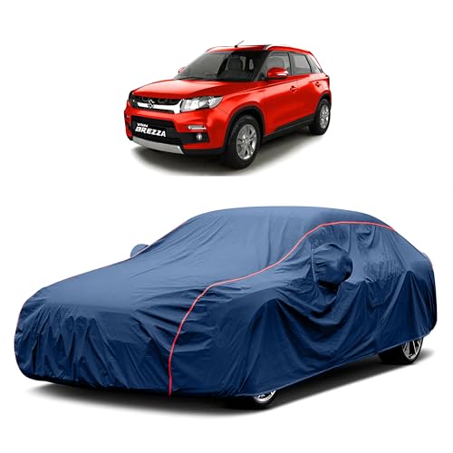 Image of Heavy-Duty Car Cover for Compatible with Maruti Vitara Brezza (2016 to 2025 All Models) Deluxe Car Protection Cover ? Waterproof & UV-Resistant All-Season Exterior Protection