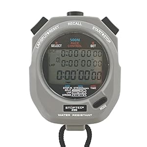 Stoptec Stopwatch 496 (500 File Memory | Impact Rate) – Digital Professional Stopwatch with Pressure Point Mechanism | Easy Battery Change | Splashproof