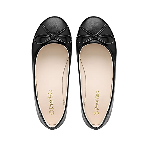 Dream Pairs Girls Dress Shoes Fashion Bow Slip On Ballet Flats Kfl216 Black Size 4 Big Kid #TOP5