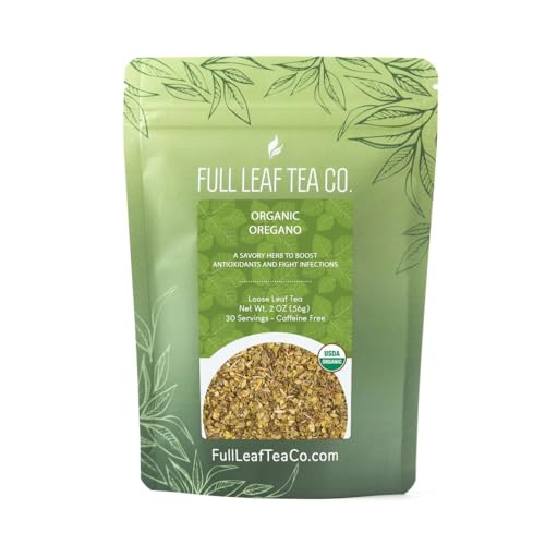 Full Leaf Tea Co. Organic Oregano Loose Leaf Tea - 2oz Bag (Approx. 30 Servings)