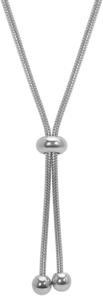 Jude Jewelers Stainless Steel Beaded Adjustable Long Tassel Dress Sweater Chain Necklace