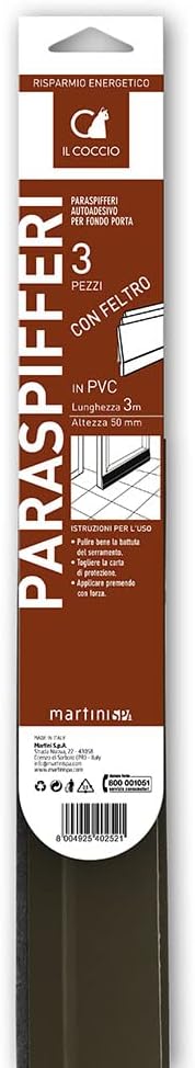 Martini SPA Il Coccio Draught Excluder 3 Felt for Doors, Colour-Brown, One