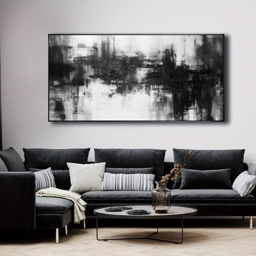 Peinture minimaliste encadrée UKIXOM, grand tableau d'art abstrait de salon