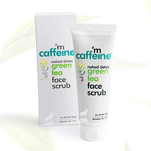 mCaffeine Green Tea Face Scrub with Vitamin C & Walnut for Women & Men | Removes Dirt, Blackheads & Gently Exfoliates Skin | For Oily, Normal, Dry,... - Image 2