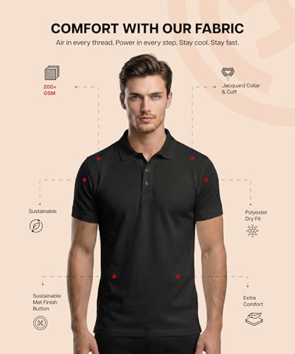 Image of Scott International T Shirt for Men | Polo T-Shirt for Man | Plain Casual Stylish | Half Sleeve | Mens Polyester Dry Fit Collar Polo Tshirts for Men, Quick Drying & Breathable Fabric, Gym Wear Tees