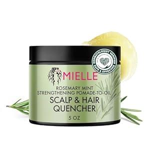 Mielle Organics Rosemary & Mint Hair Pomade for Women & Men – Conditioning Natural Hair Moisturizer to Quench the Scalp, Lock in Wave Patterns, Add Shine & Help Protect Against Dryness (5 oz)