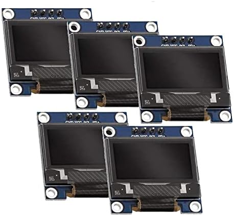 AZDelivery I2C 0.96-inch OLED Display Compatible with SSD1306 128x64 Pixels IIC 3.3V 5V White Character Display Compatible with Arduino and Raspberry Pi Including E-Book! (Pack of 5)